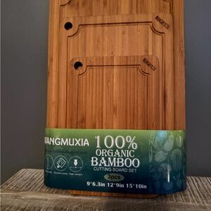 Vangmuxia Organic Bamboo Cutting Board Set